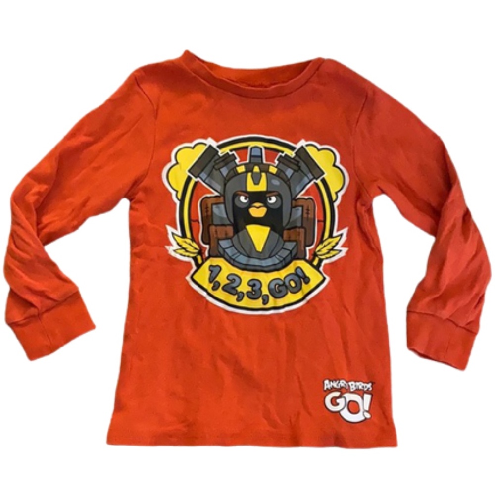 H&M Angry Birds 3T long sleeved t toddler orange cotton